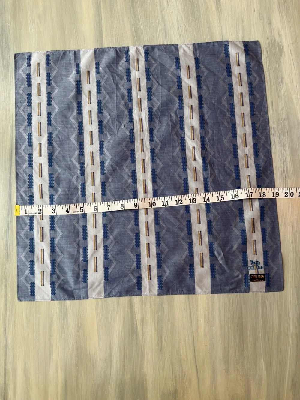 Celine Blue White Striped Silk Hair Bow Scarf Bandana Neckerchief Bag Accessory